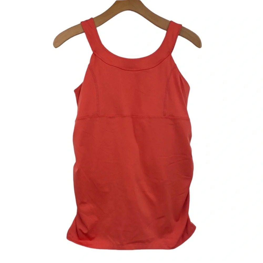 Mumberry Maternity Tank Top with Belly Support‎ Womens Large Orange Active